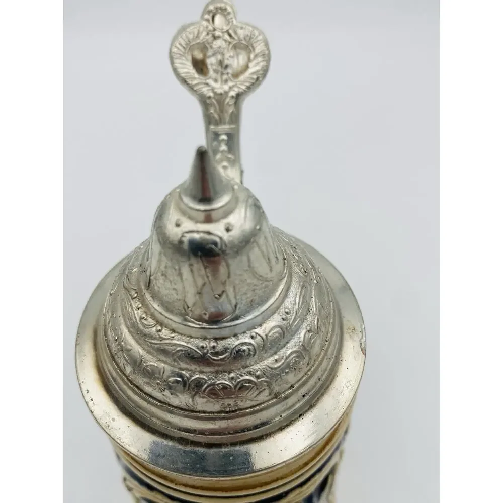 German Heidelberg Lidded Beer Stein Decorative Collectible Perkeo Scene